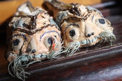 19th Century Chinese Paper & Silk Embroidered Child's Shoes Slippers
