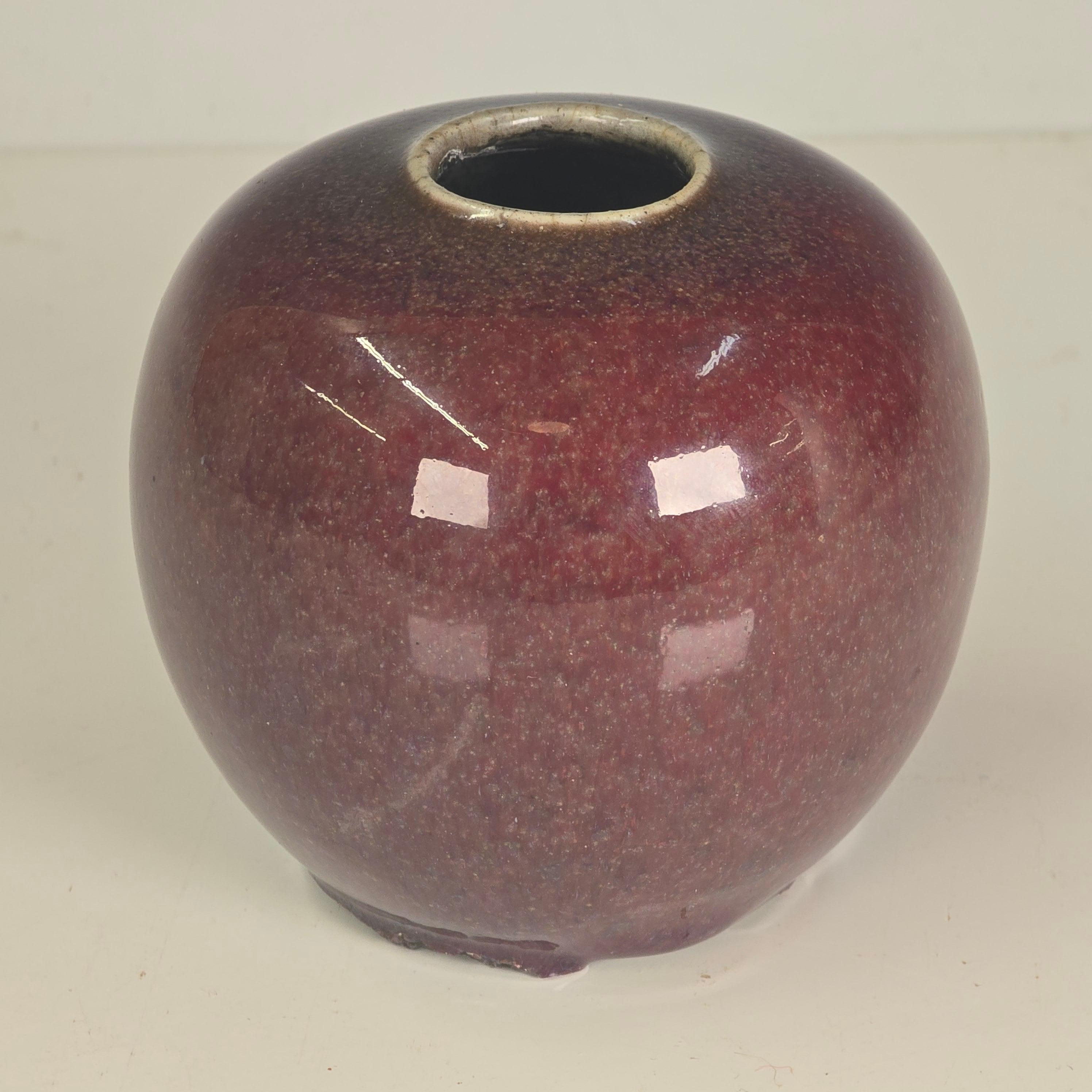 Cinese Lavaspazzole cinese del XIX secolo con fiori di pesco smaltati, dinastia Qing in vendita