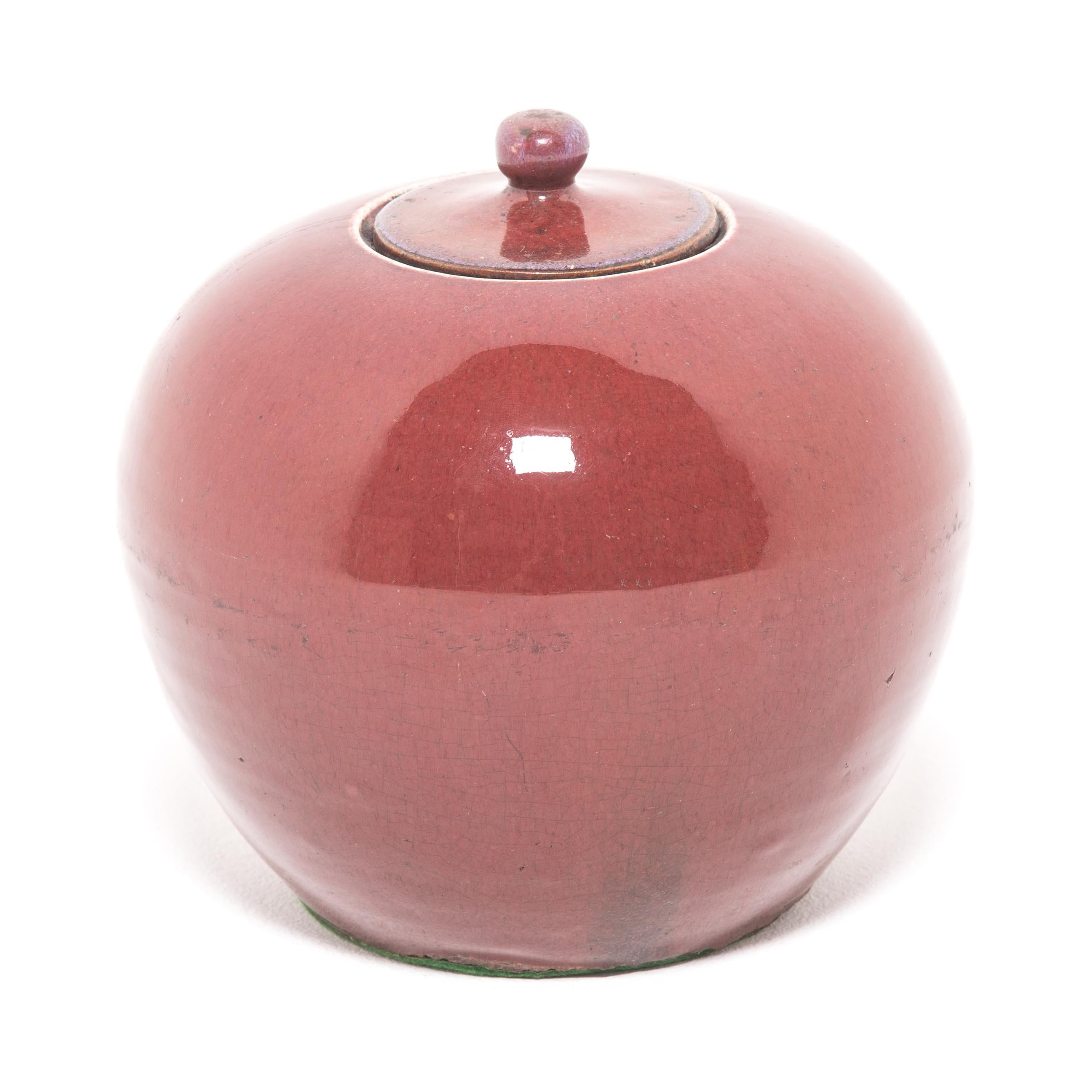 Glazed 19th Century Chinese Peach Blossom Melon Ginger Jar