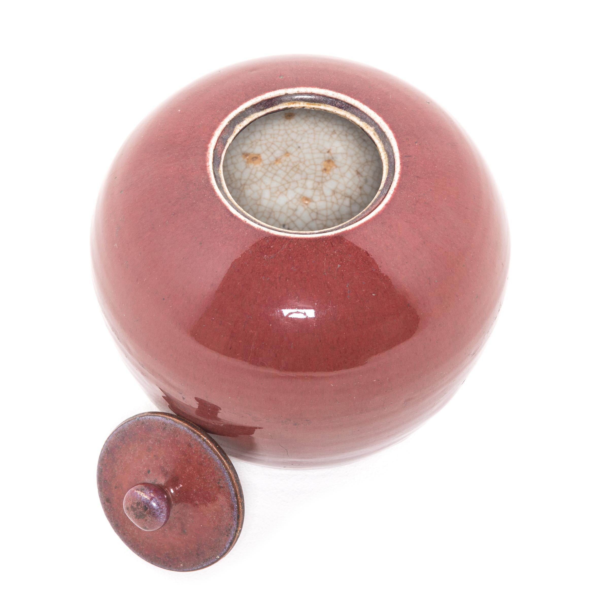 Ceramic 19th Century Chinese Peach Blossom Melon Ginger Jar