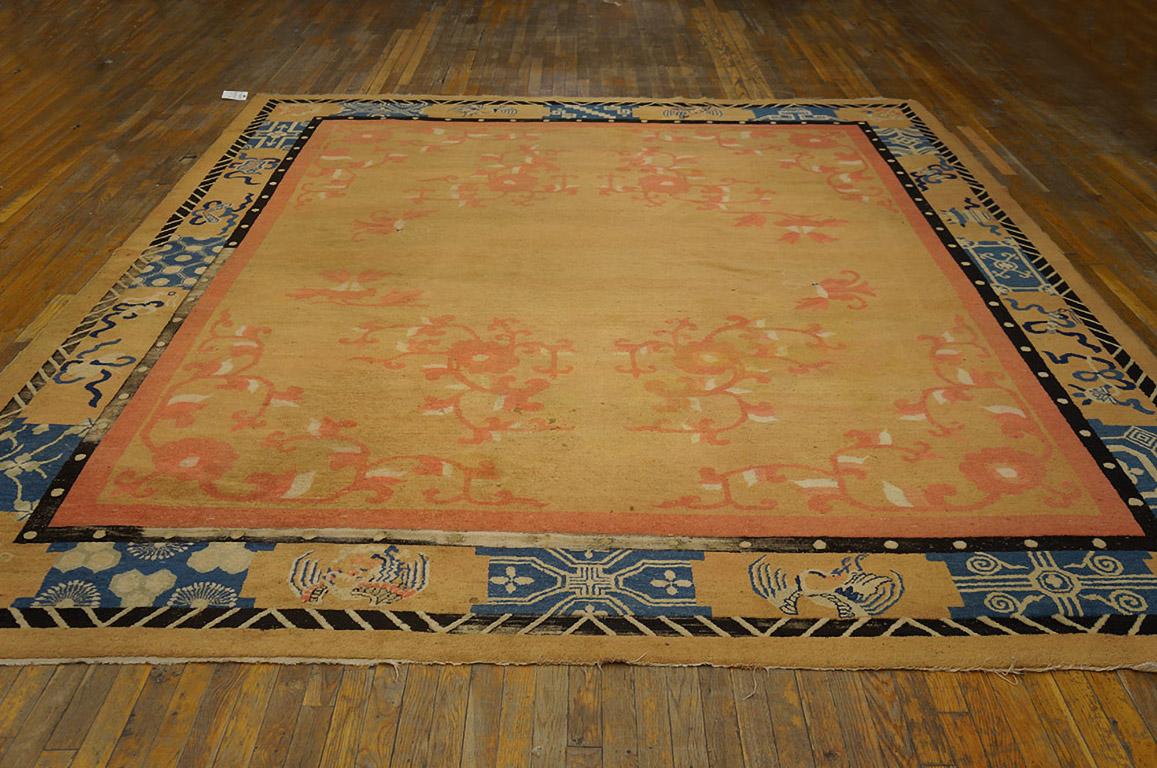 Hand-Knotted 19th Century Chinese Peking Carpet ( 10' x 11'6
