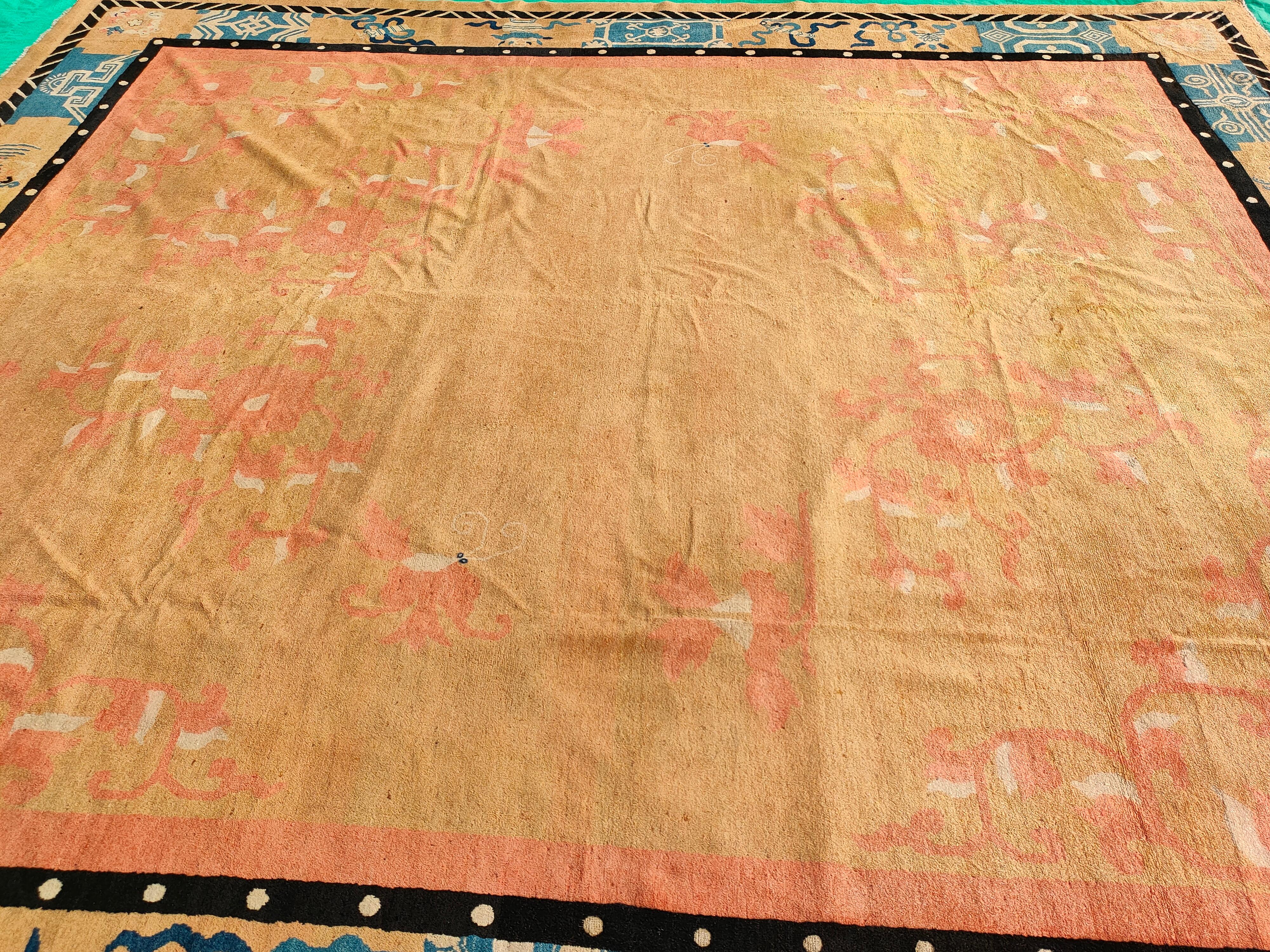 Wool 19th Century Chinese Peking Carpet ( 10' x 11'6