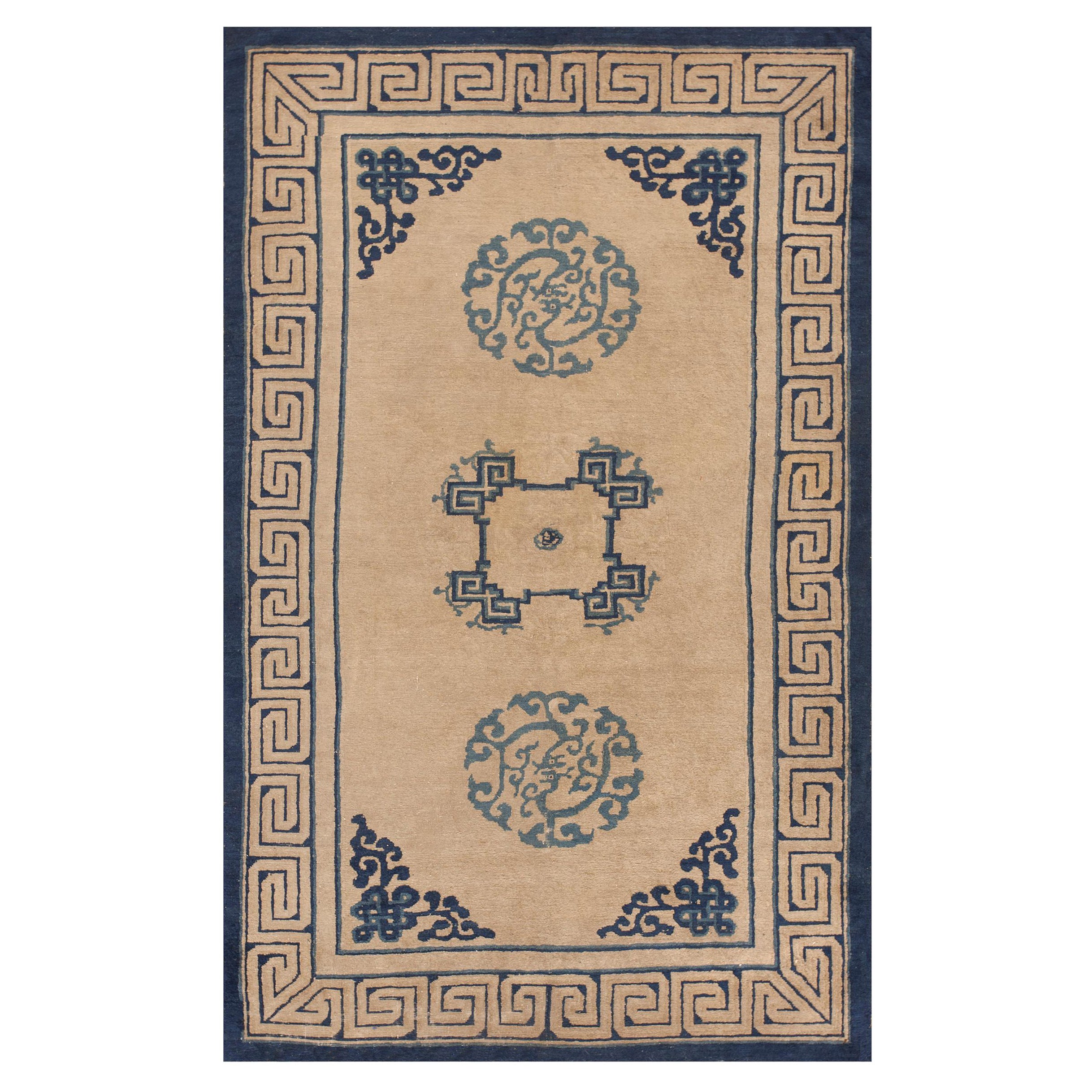 Tapis de Pékin chinois du 19ème siècle ( 4'2" x 6'8" - 127 x 203 )