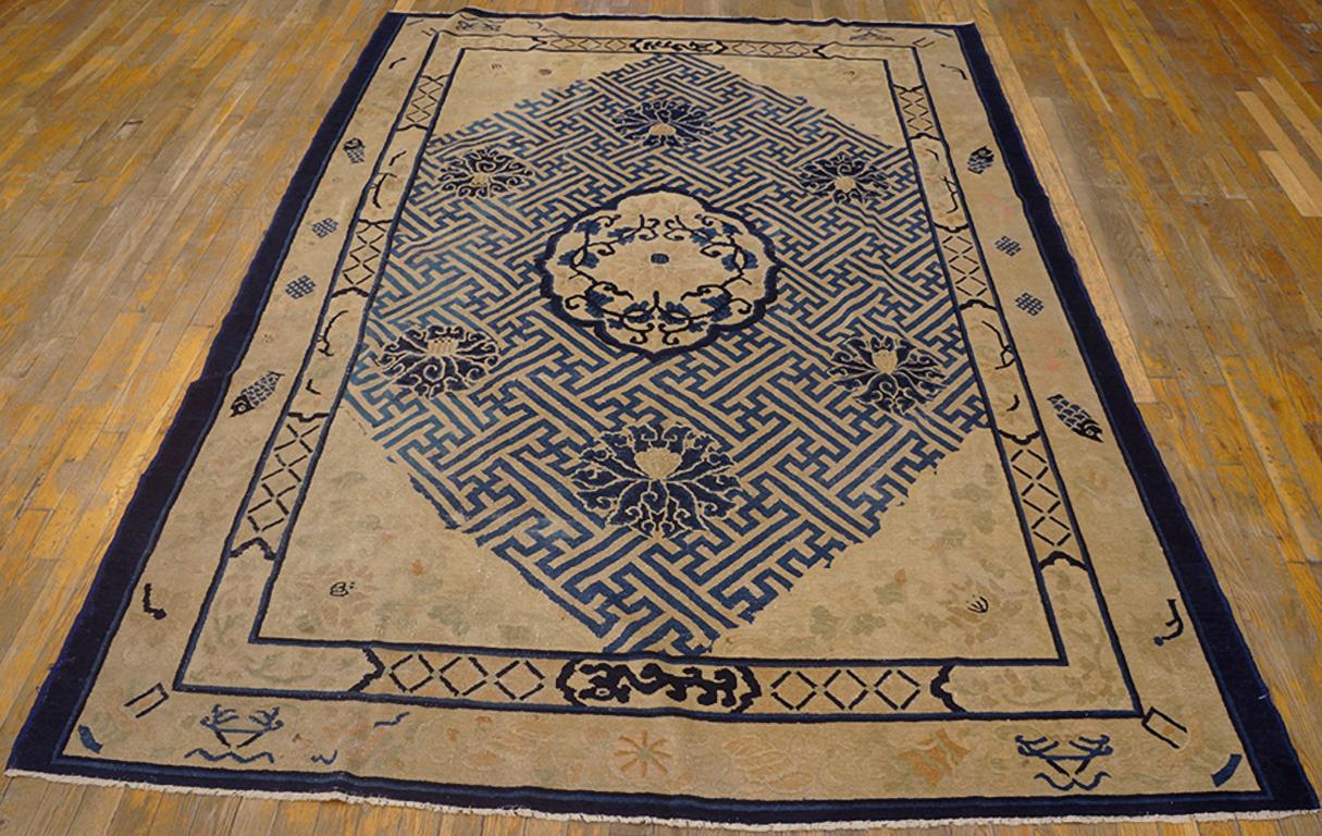 Wool 19th Century Chinese Peking Carpet ( 6' 2