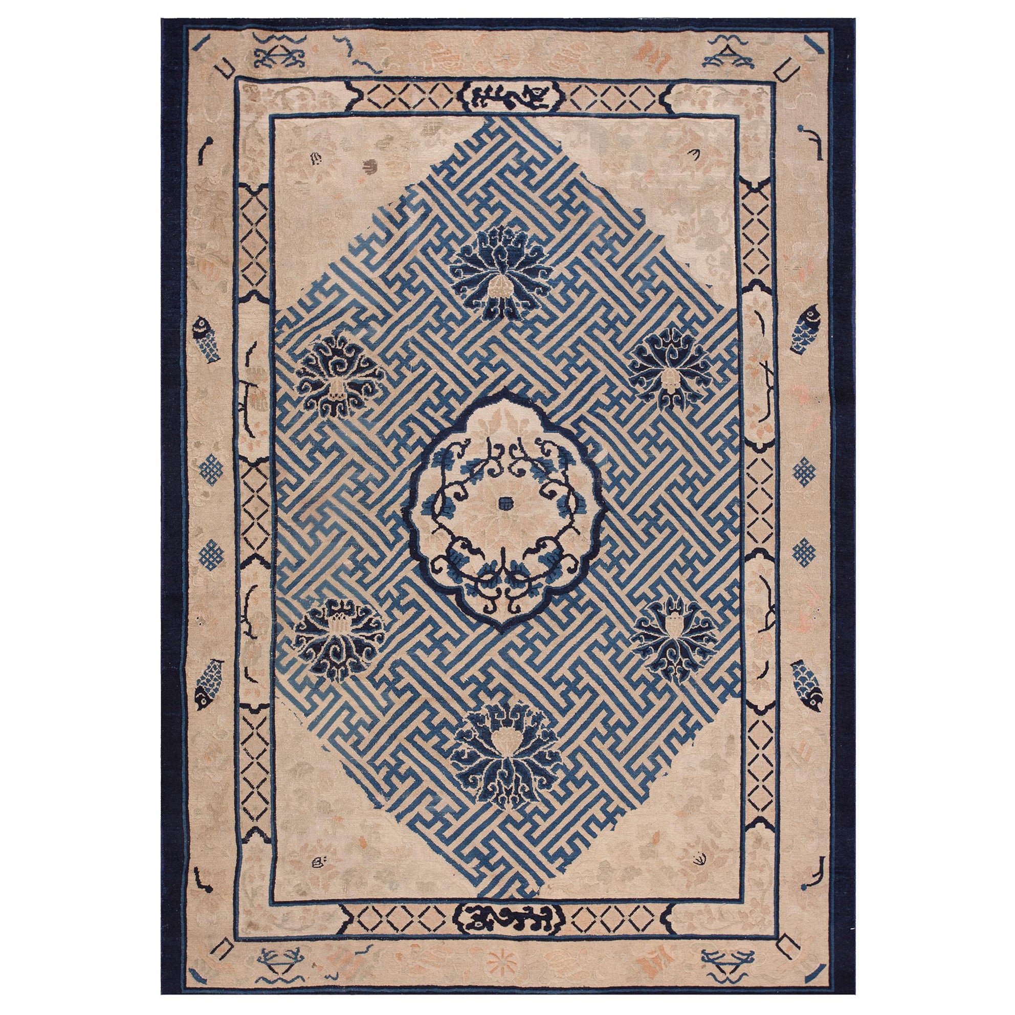 Tapis Pékin du 19e siècle (#}6' 2" x 8' 6" - 188 x 259 )