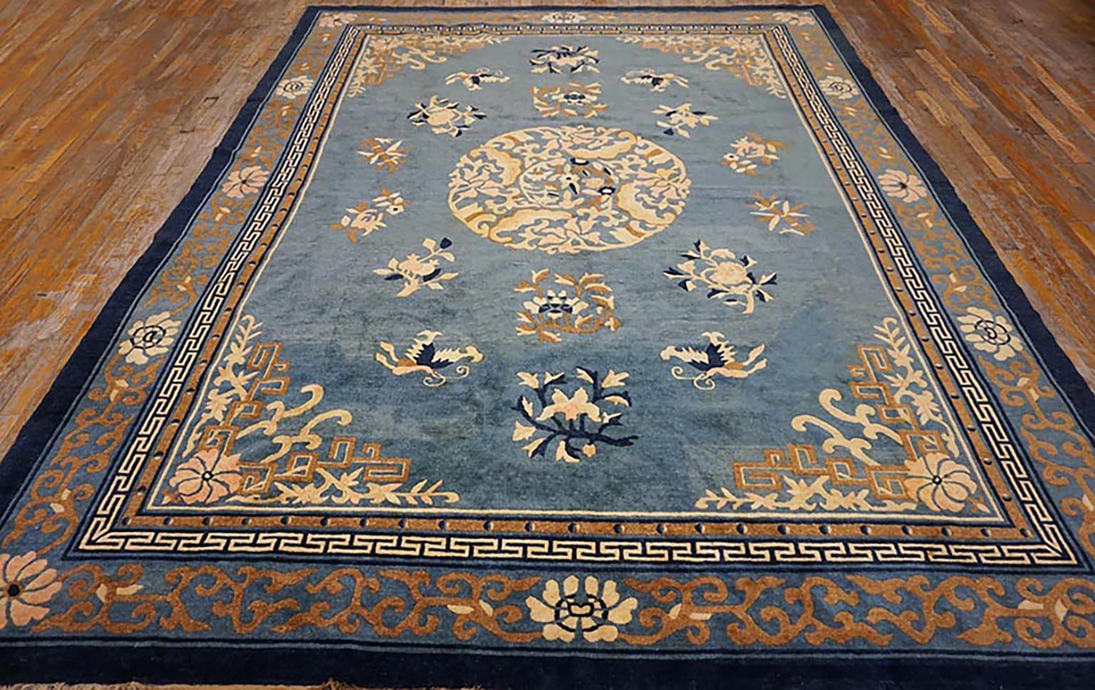 Hand-Knotted  19th Century Chinese Peking Carpet ( 9' x 11'6