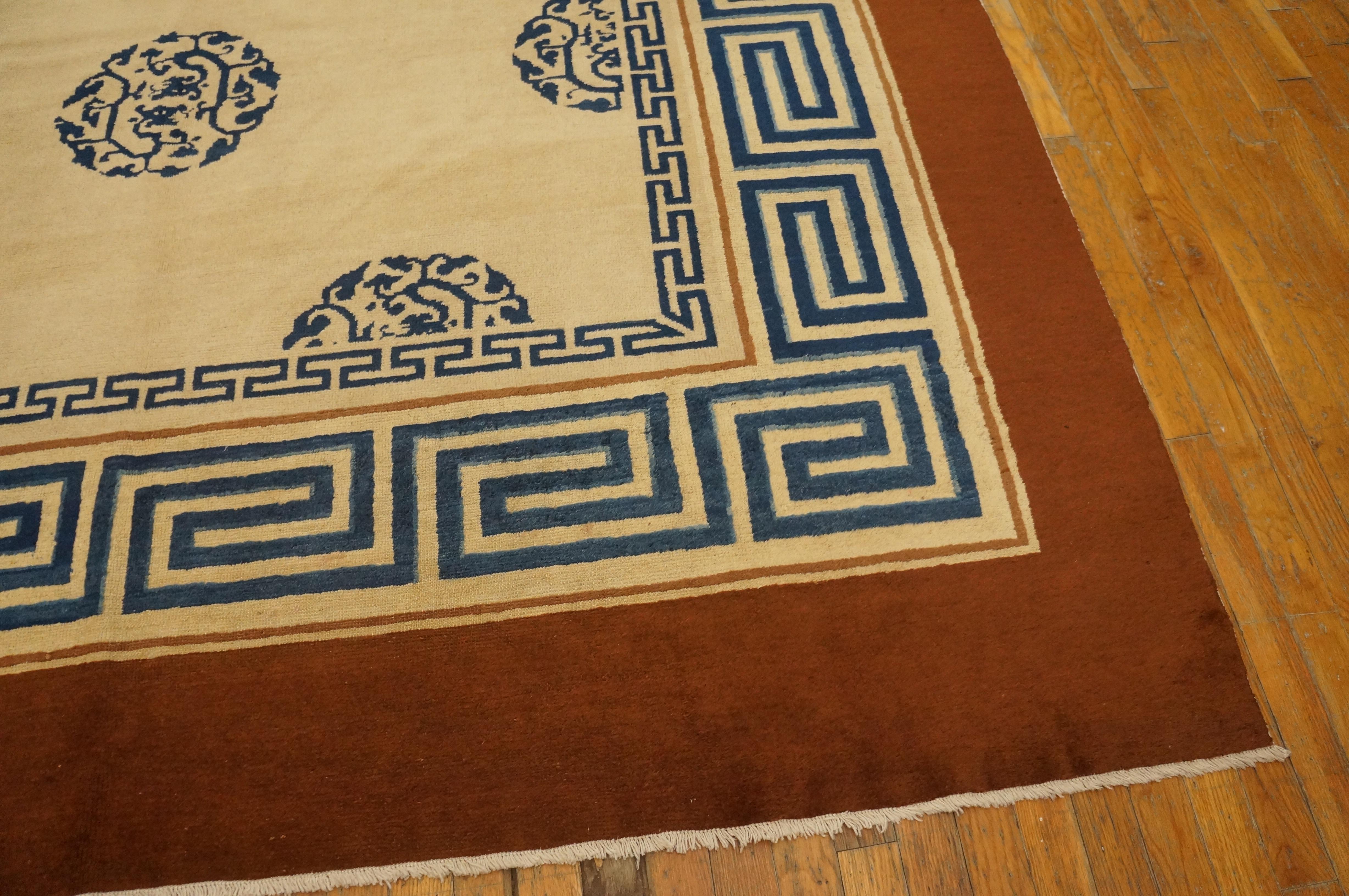 19th Century Chinese Peking Carpet in Kangxi Style ( 8' x 13'6
