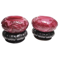 19th Century Chinese Peking Petite Glass Urns