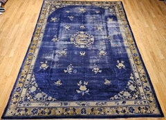 19th Century Handwoven Chinese Peking Rug with Good Fortune Motifs
