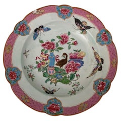 19th Century Chinese Plate with Butterfly Decoration