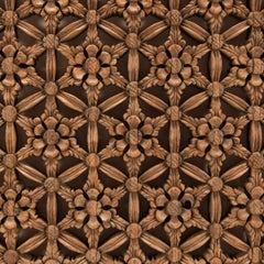 19th Century Chinese Plum Blossom Lattice Panel