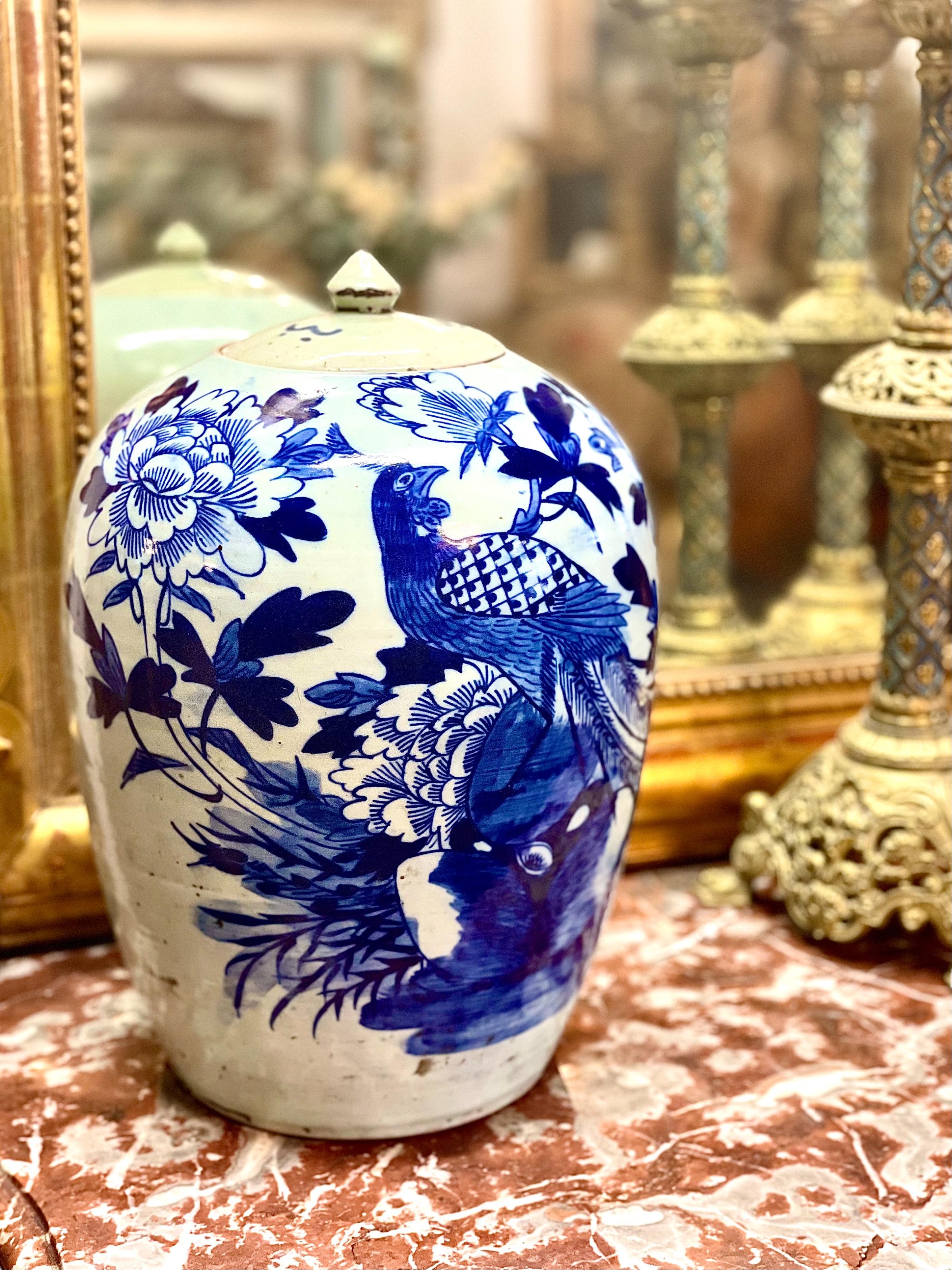 Vintage Large Chinese Porcelain Ginger Jar  For Sale 4