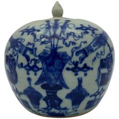 19th Century Chinese Porcelain Ground Floral Melon Jar