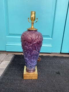 19th Century Chinese Porcelain Lamp with Fruit on Custom Base