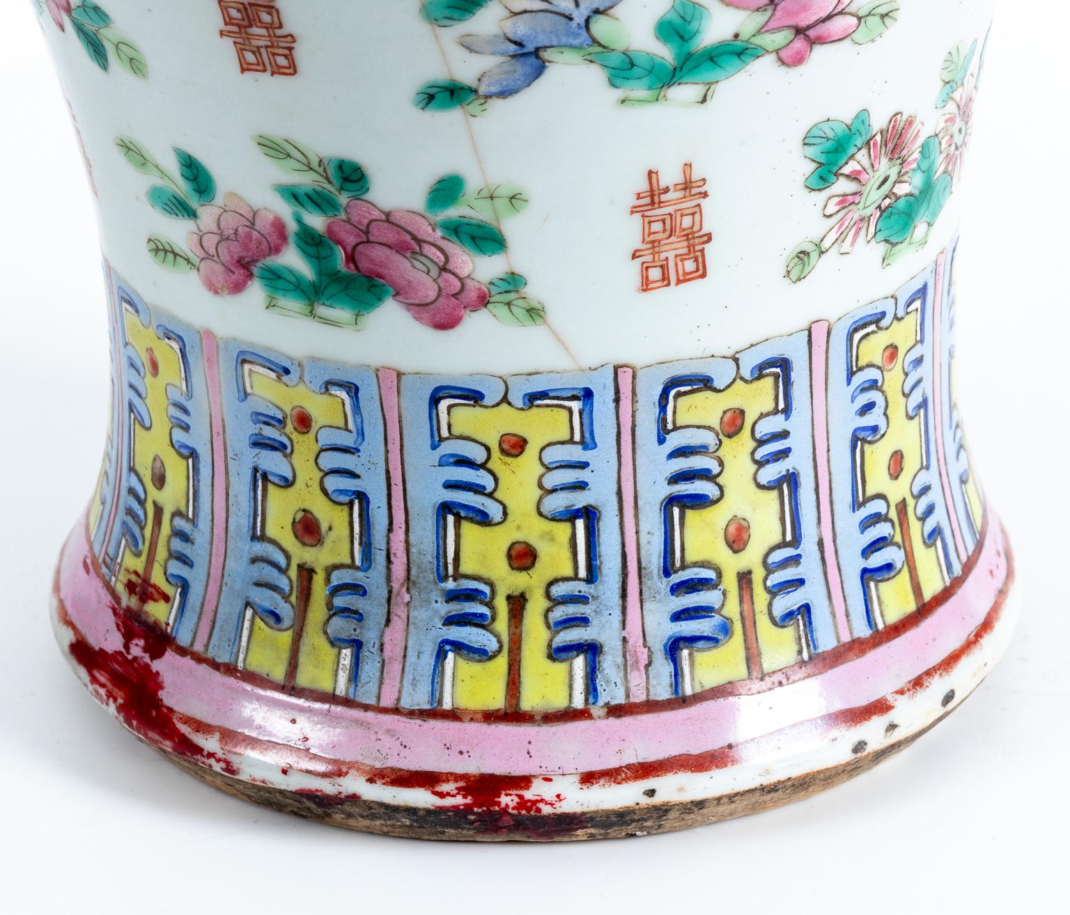 19th Century Chinese Porcelain Multi-Color Vase For Sale 6