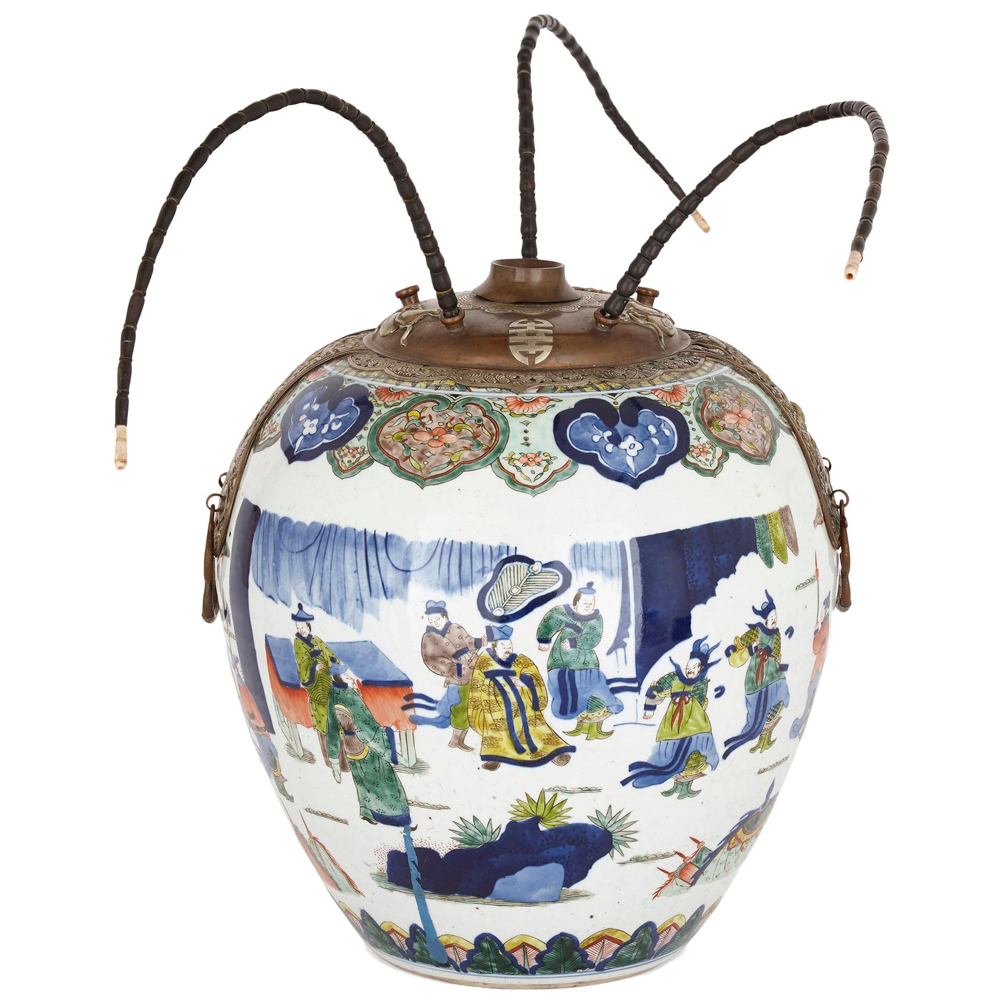 19th Century Chinese Porcelain Opium Jar For Sale