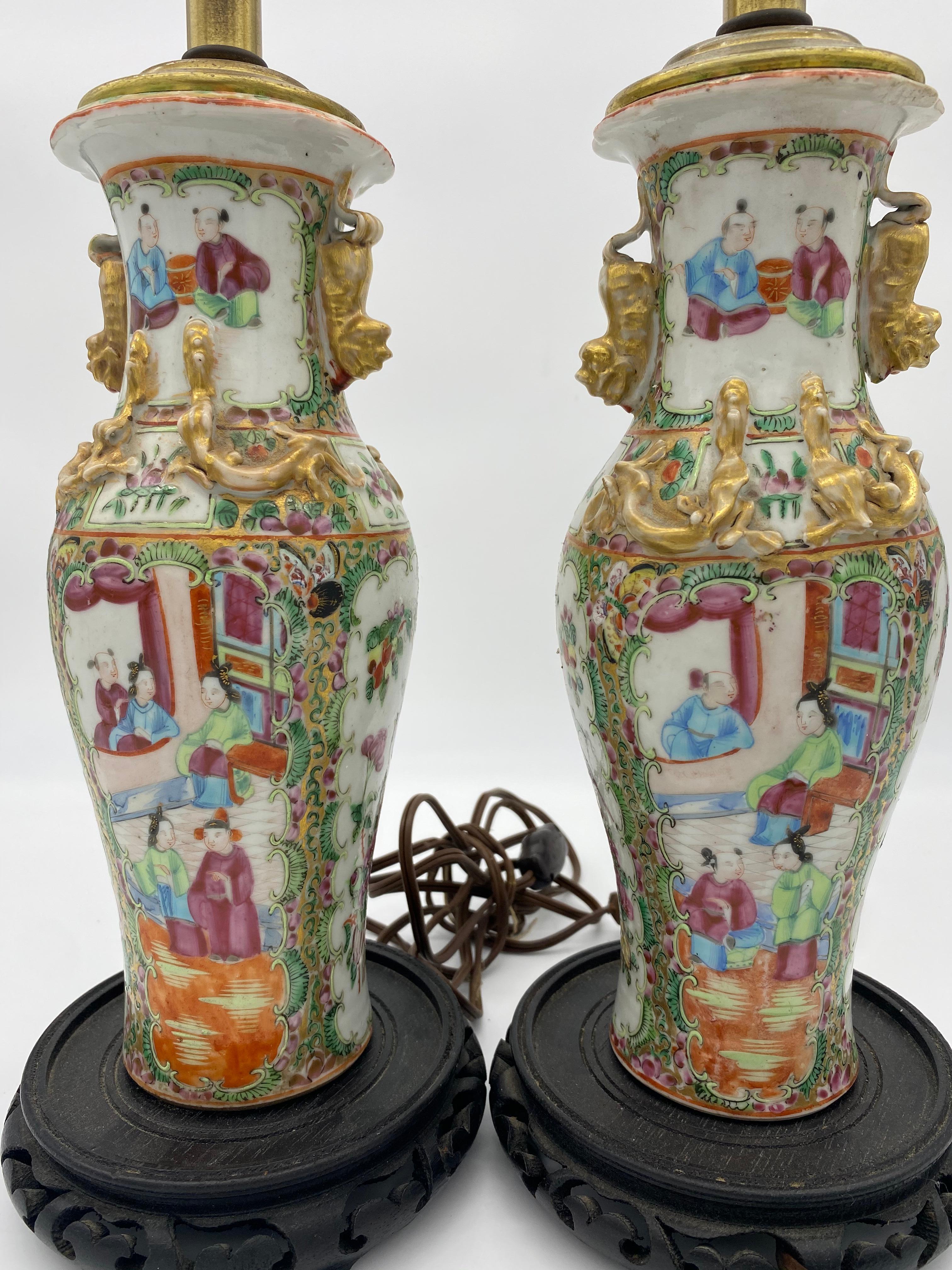 19th Century Chinese Porcelain Vase Lamp For Sale 1