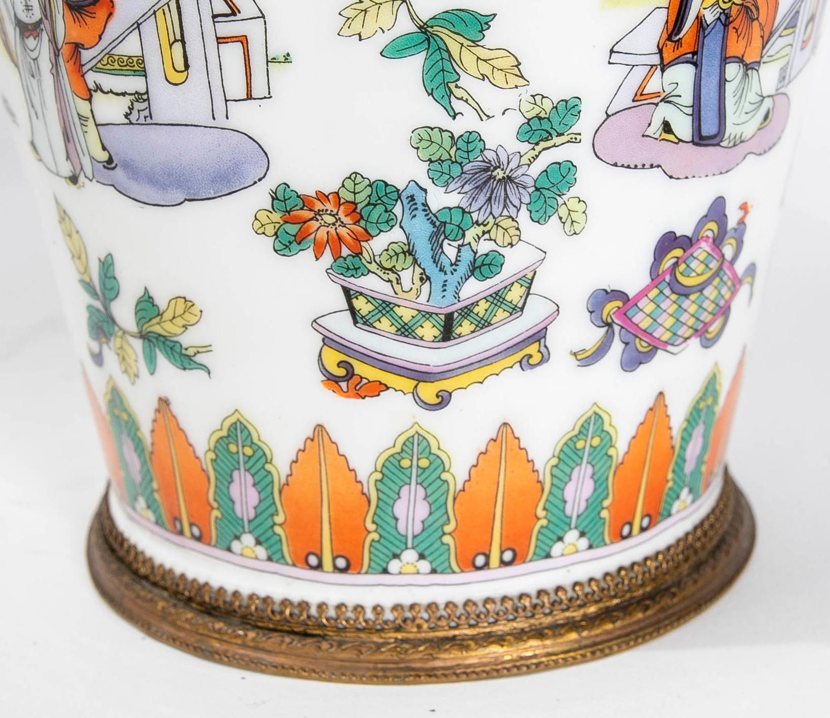 19th Century Chinese Porcelain Vase with Oriental Scenes 4