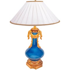19th Century Chinese Powder Blue Vase or Lamp