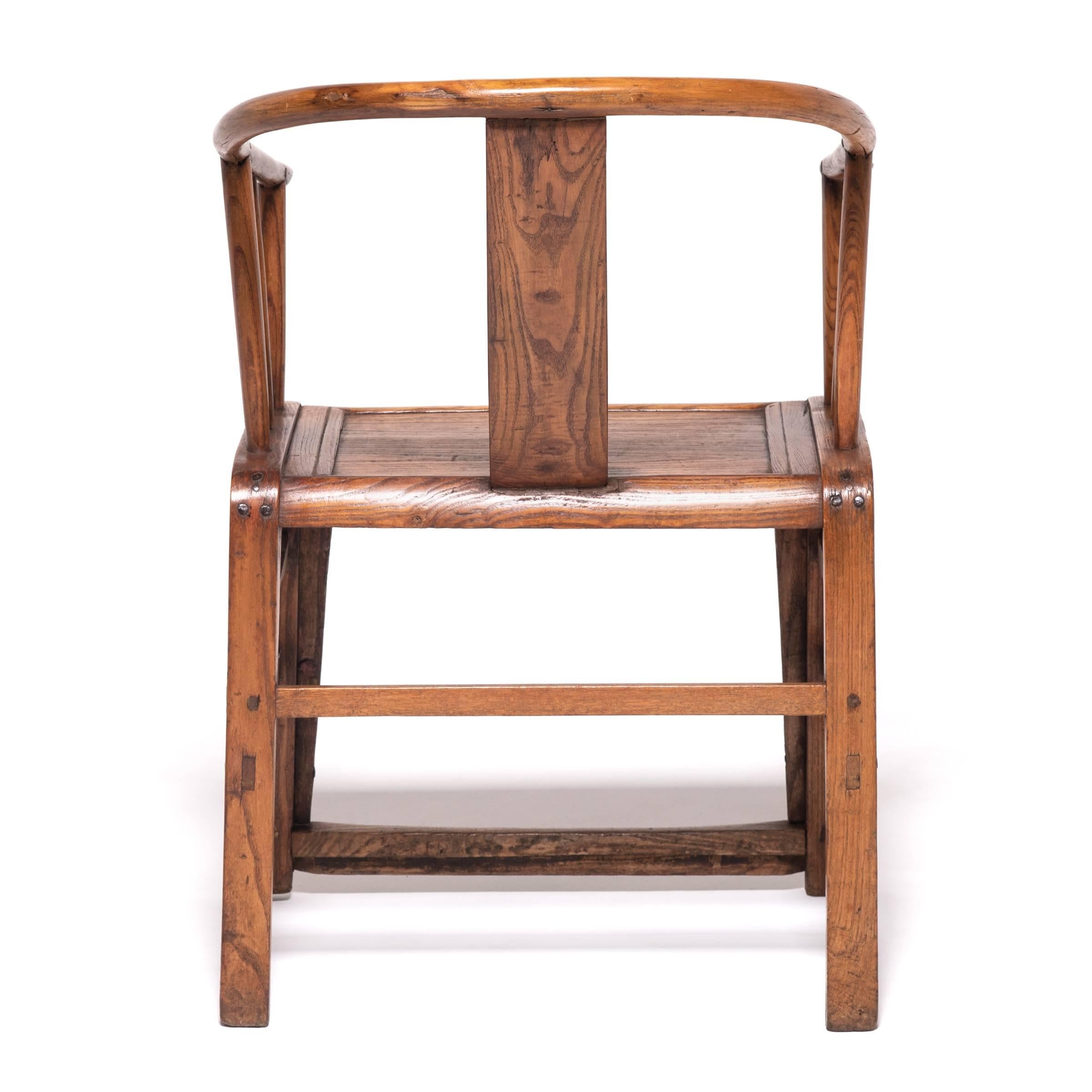 Qing 19th Century Chinese Provincial Roundback Chair