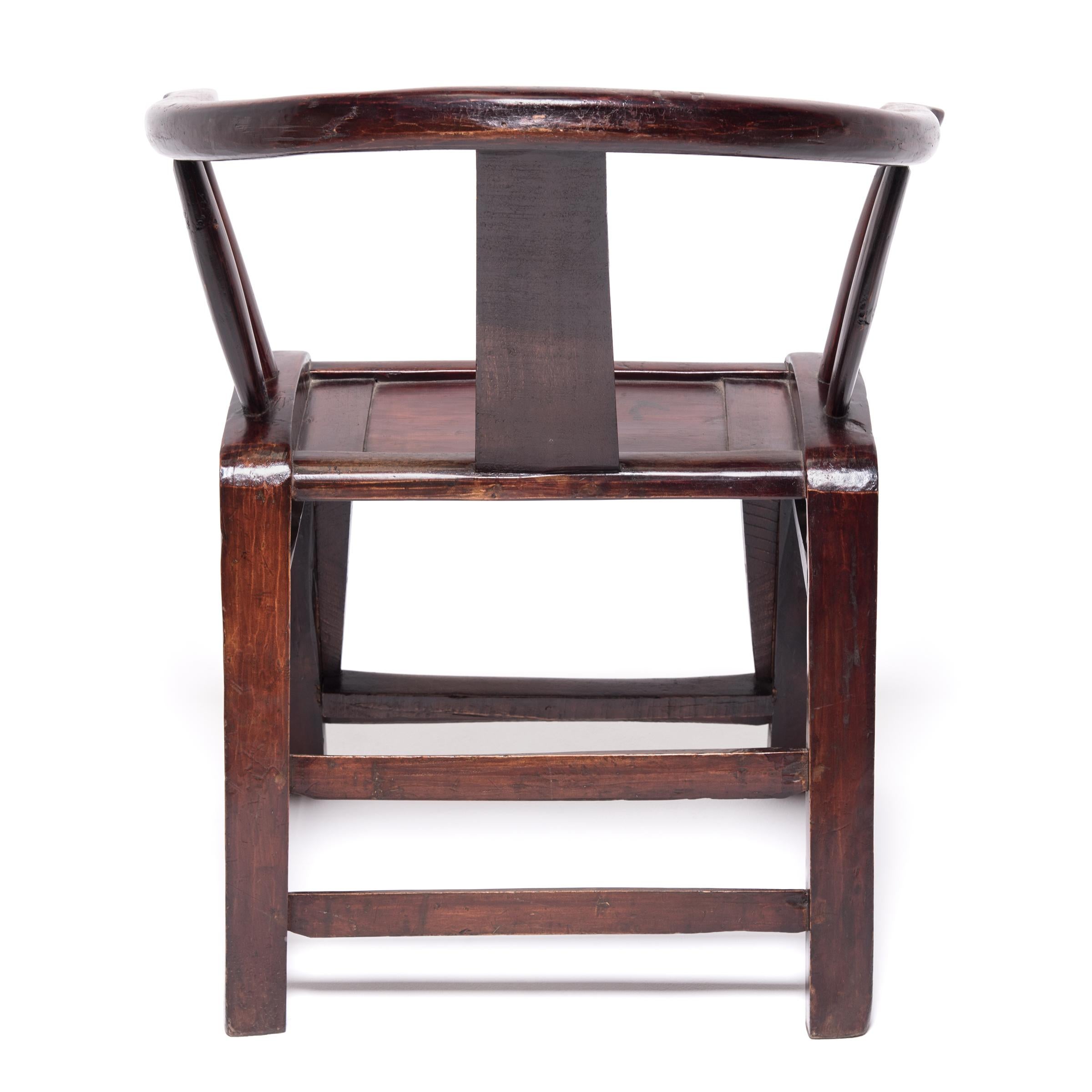 Qing Chinese Provincial Round Back Chair, c. 1850 For Sale