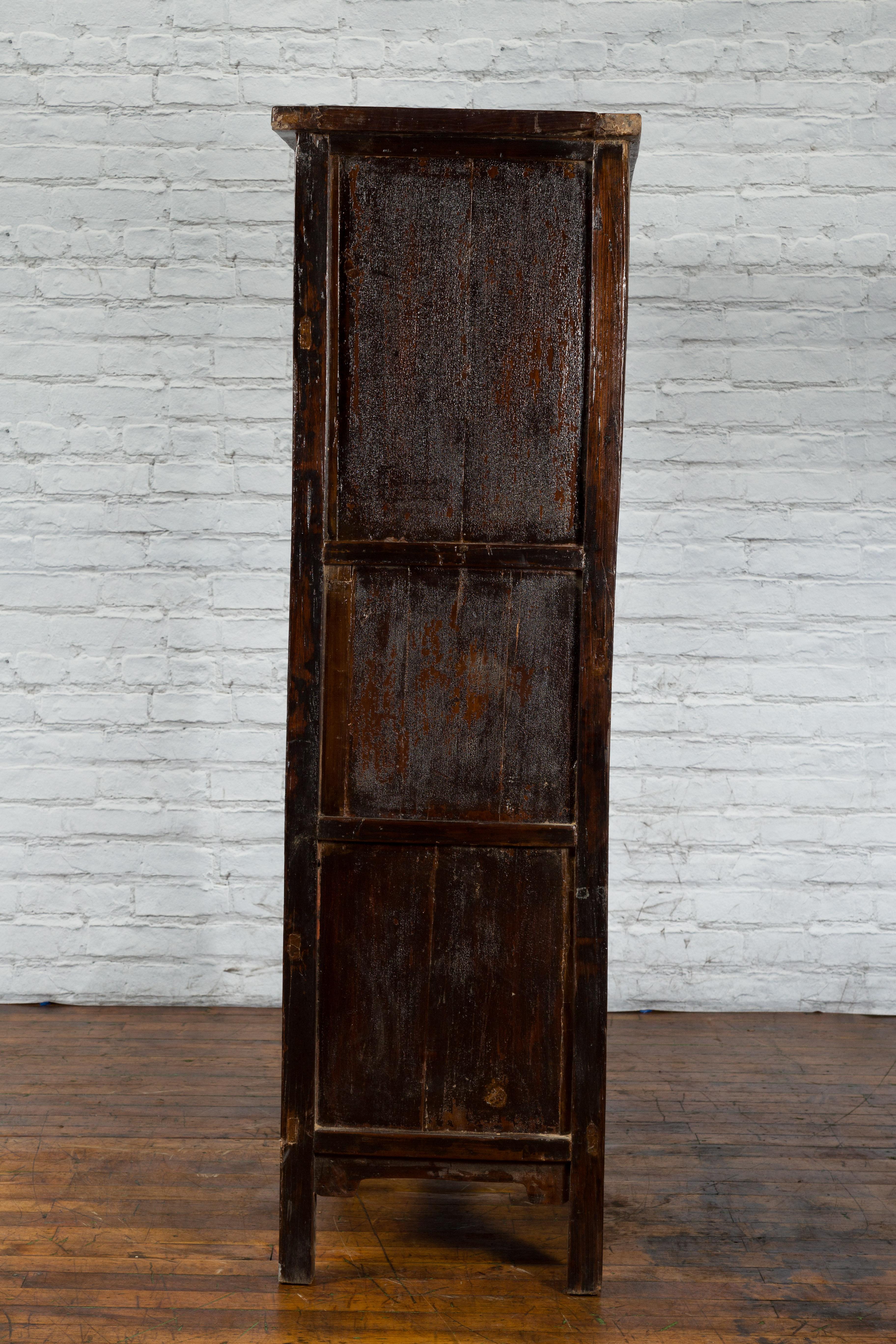 Chinese Qing Dynasty Period Armoire Cabinet with 14 Drawers and Two Doors, 1900s For Sale 5