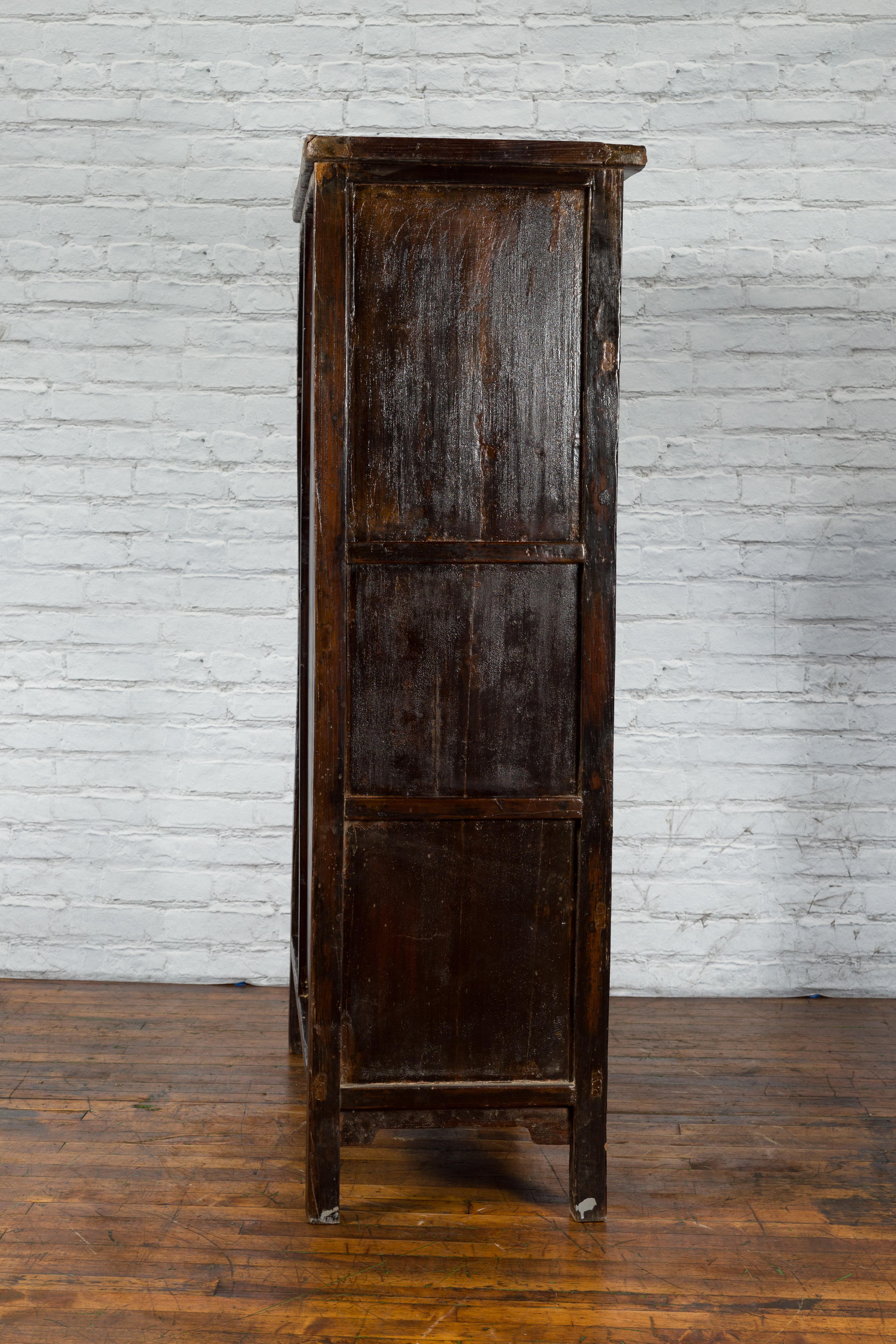 Chinese Qing Dynasty Period Armoire Cabinet with 14 Drawers and Two Doors, 1900s For Sale 3