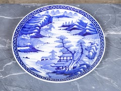 19. Jahrhundert Chinesisch Qing-Dynastie Blau und Weiß Porzellan Charger