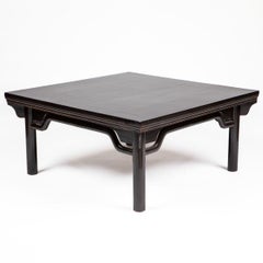 19th Century Chinese Qing Dynasty Coffee Table in Black Lacque
