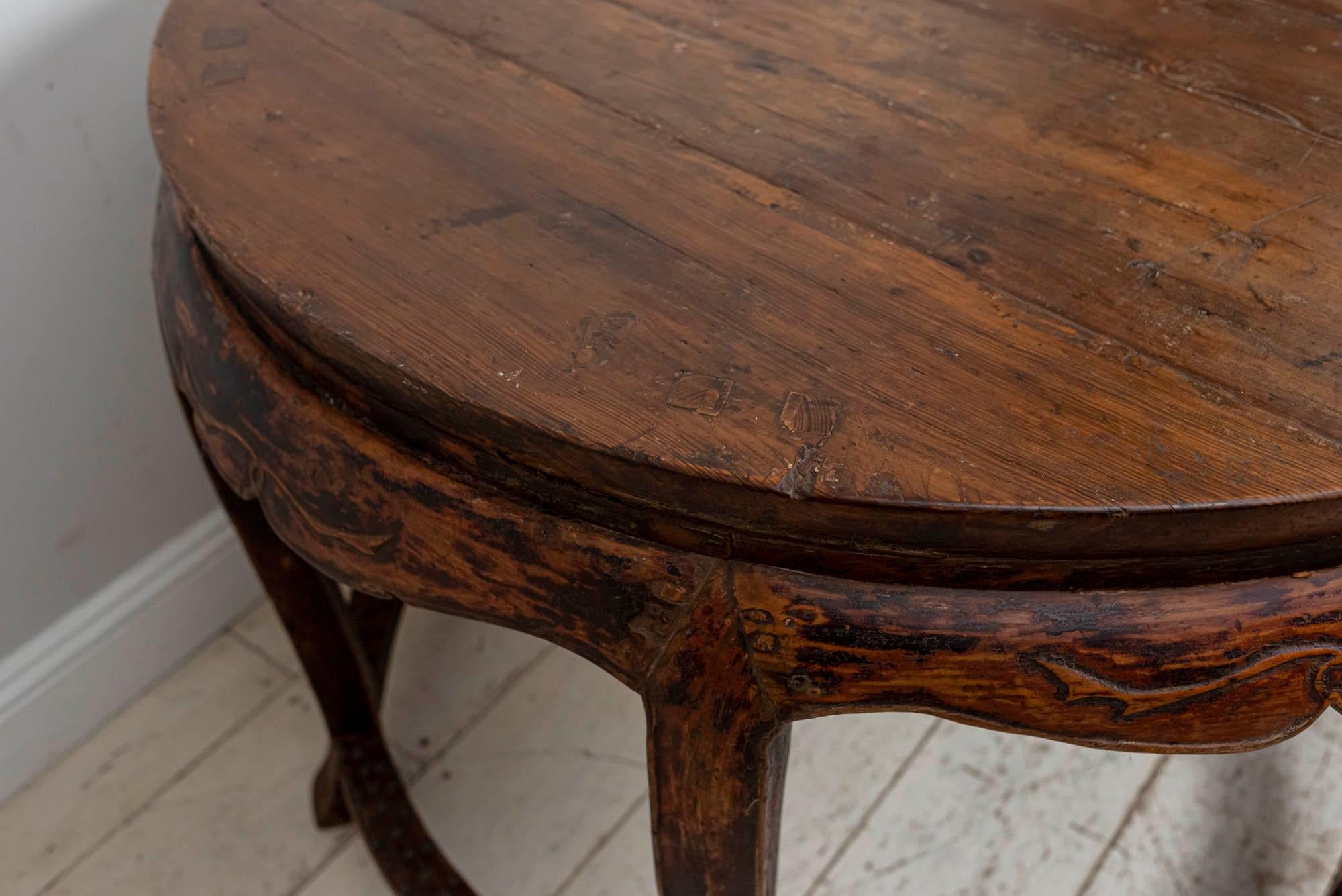 19th Century Chinese Qing Dynasty Round Hardwood Centre Table 9
