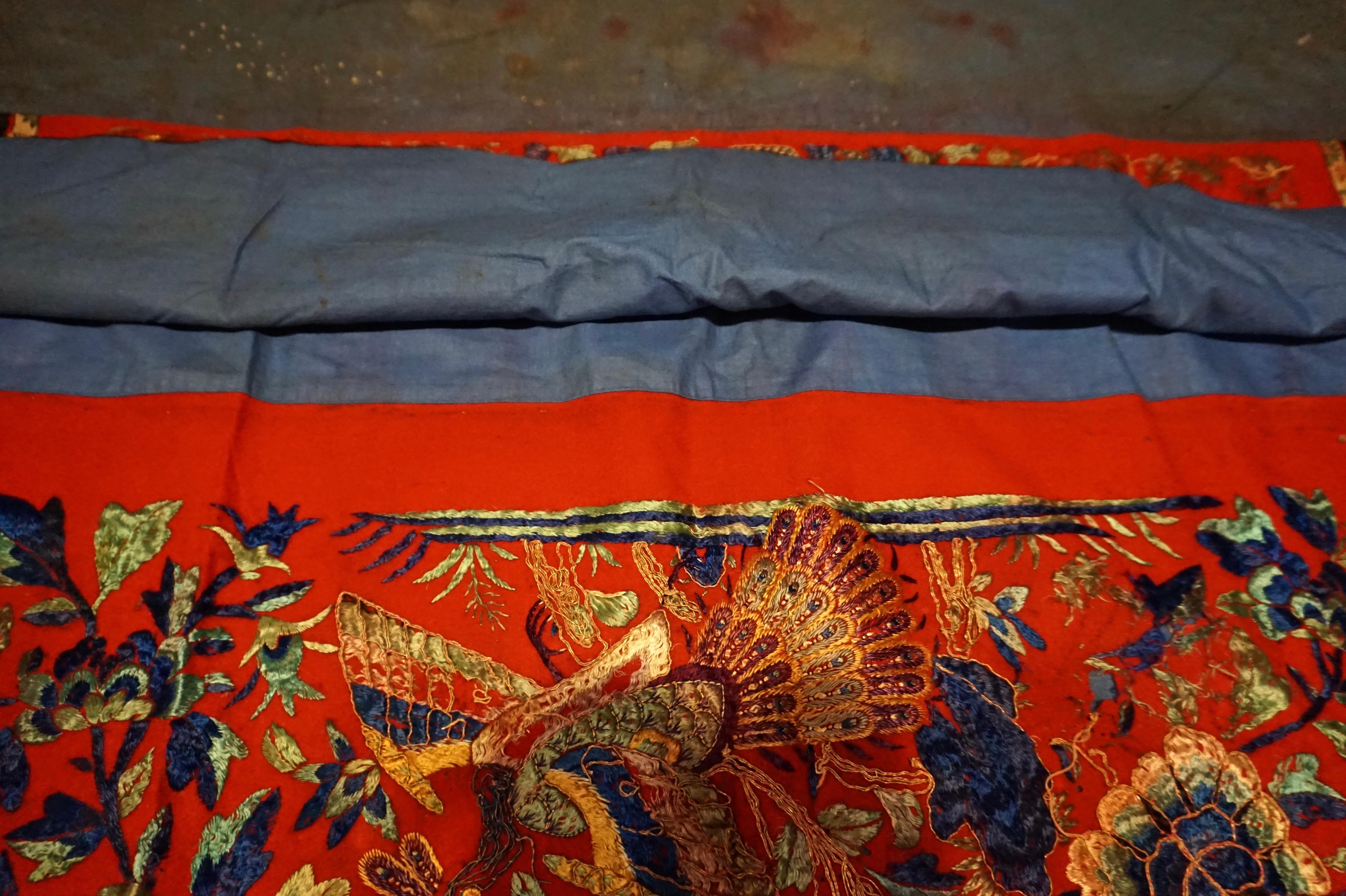 19. Jahrhundert Chinesisch Qing Dynasty Seidenstickerei Altar Banner im Angebot 7