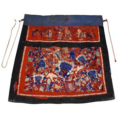 19th Century Chinese Qing Dynasty Silk Embroidery Altar Banner