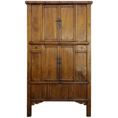 19th Century Chinese Qing Dynasty Tapered Storage Cabinet
