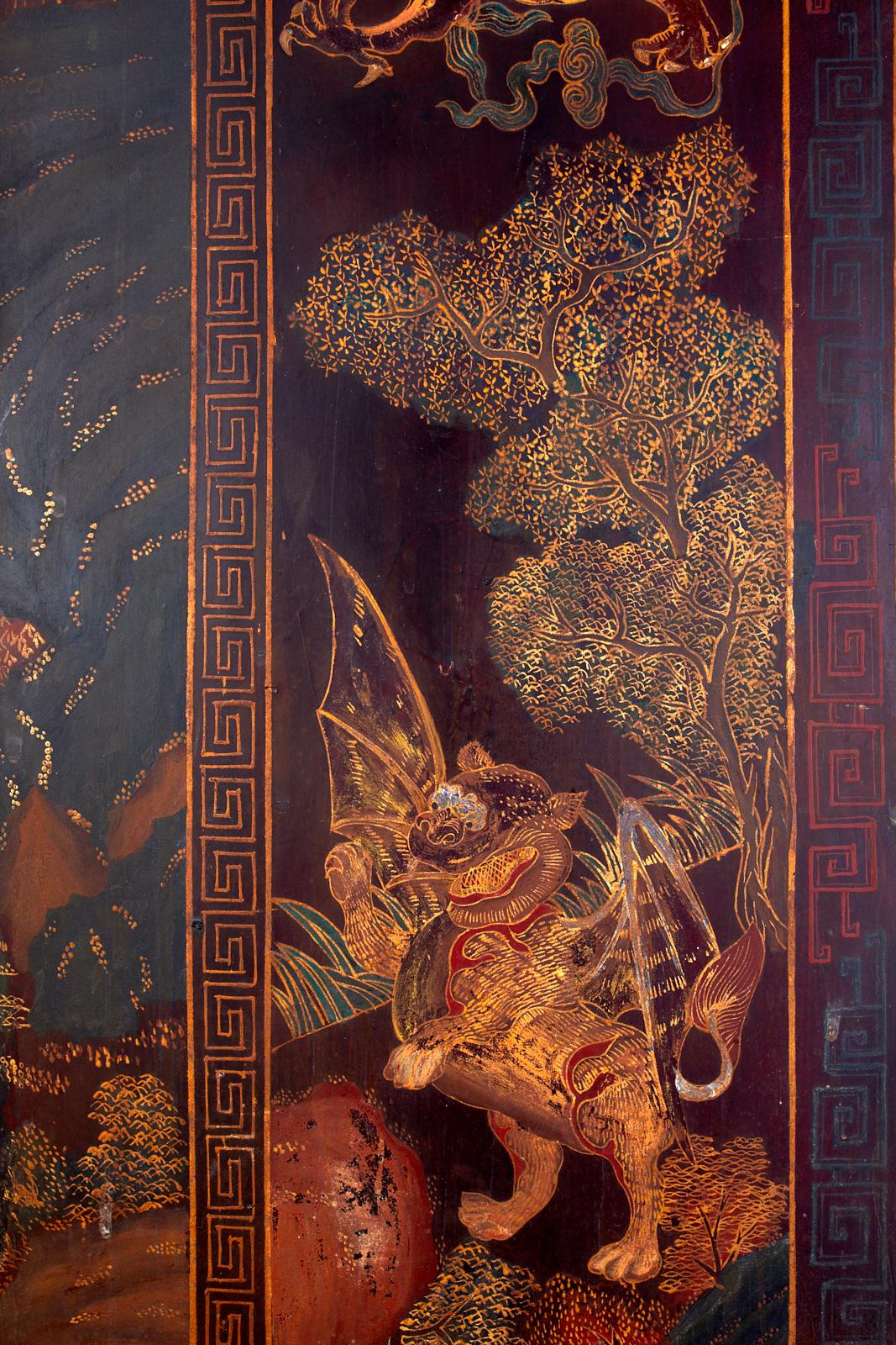 Early 20th Century Chinese Qing Four-Panel Coromandel Screen 7