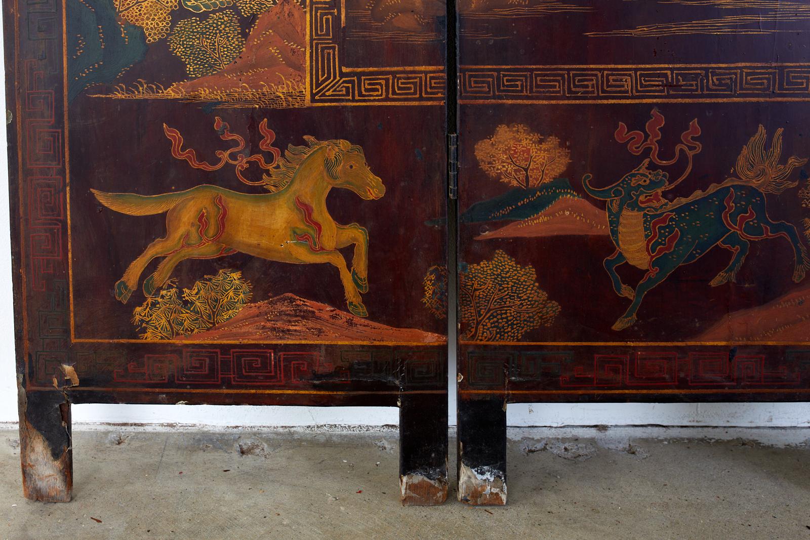 Early 20th Century Chinese Qing Four-Panel Coromandel Screen 1