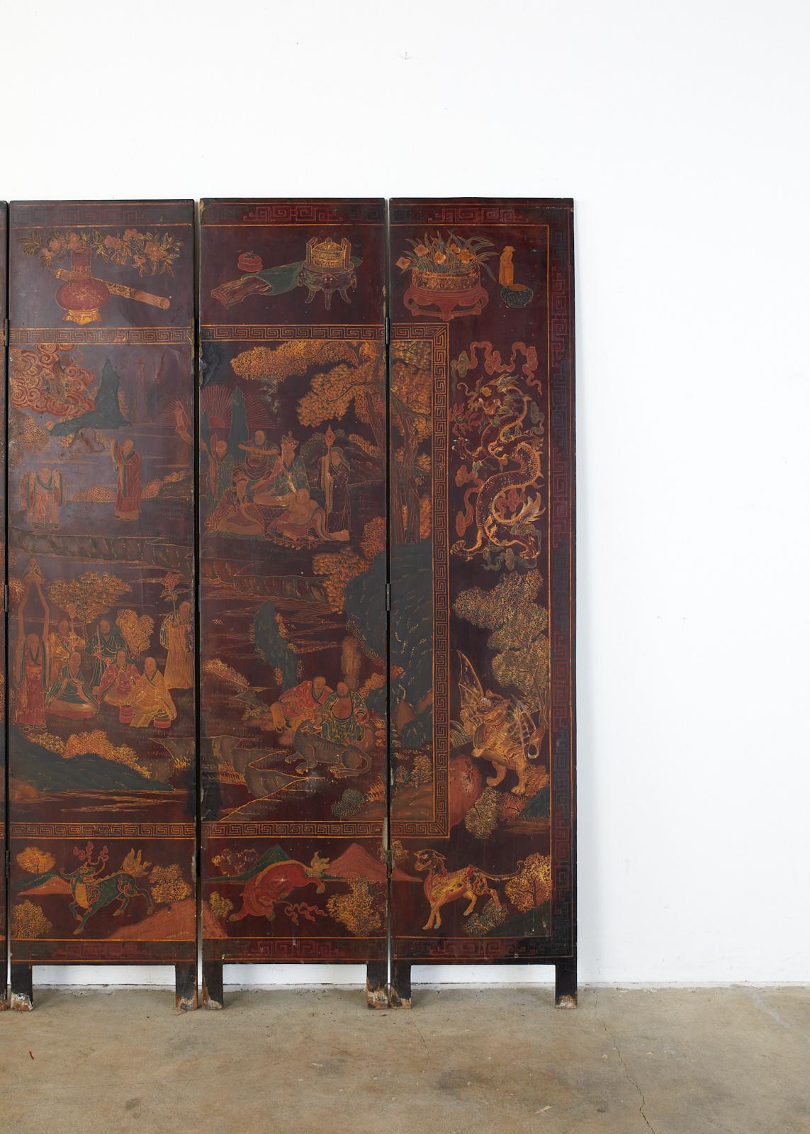 Early 20th Century Chinese Qing Four-Panel Coromandel Screen 2