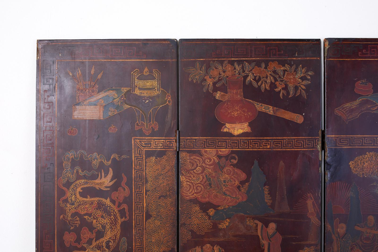 Early 20th Century Chinese Qing Four-Panel Coromandel Screen 3