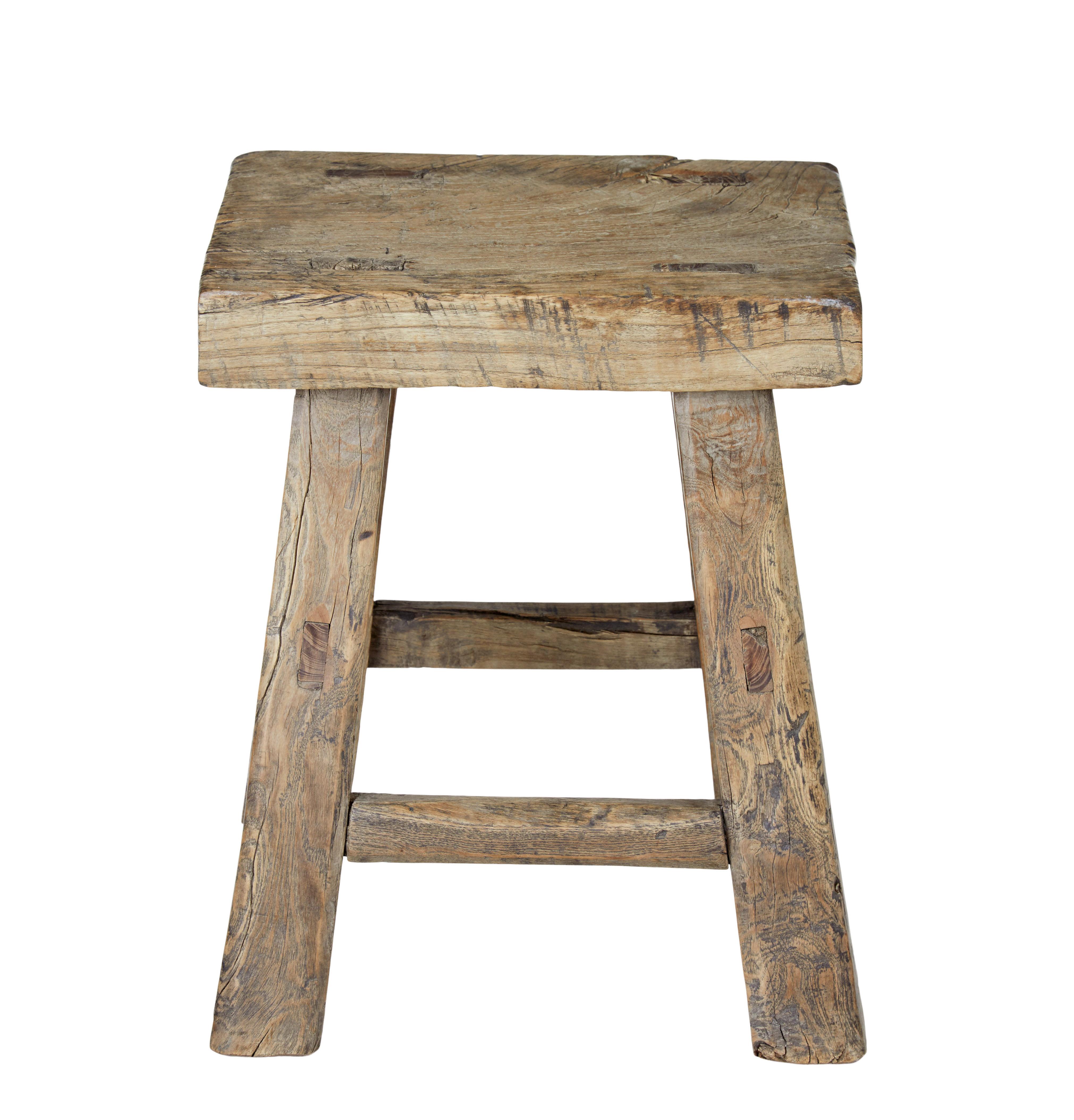 19th century Chinese Qing hardwood stool In Good Condition For Sale In Debenham, Suffolk