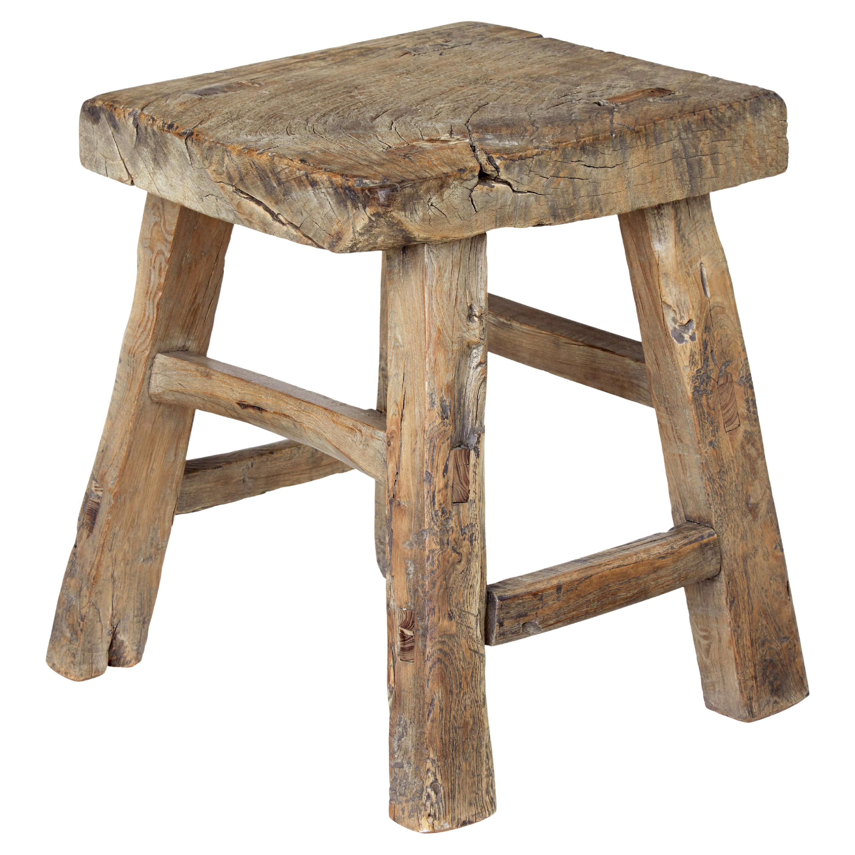 19th century Chinese Qing hardwood stool For Sale