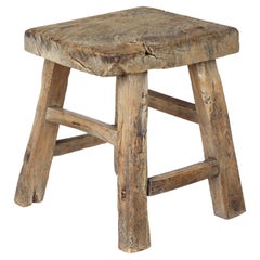 Antique 19th century Chinese Qing hardwood stool