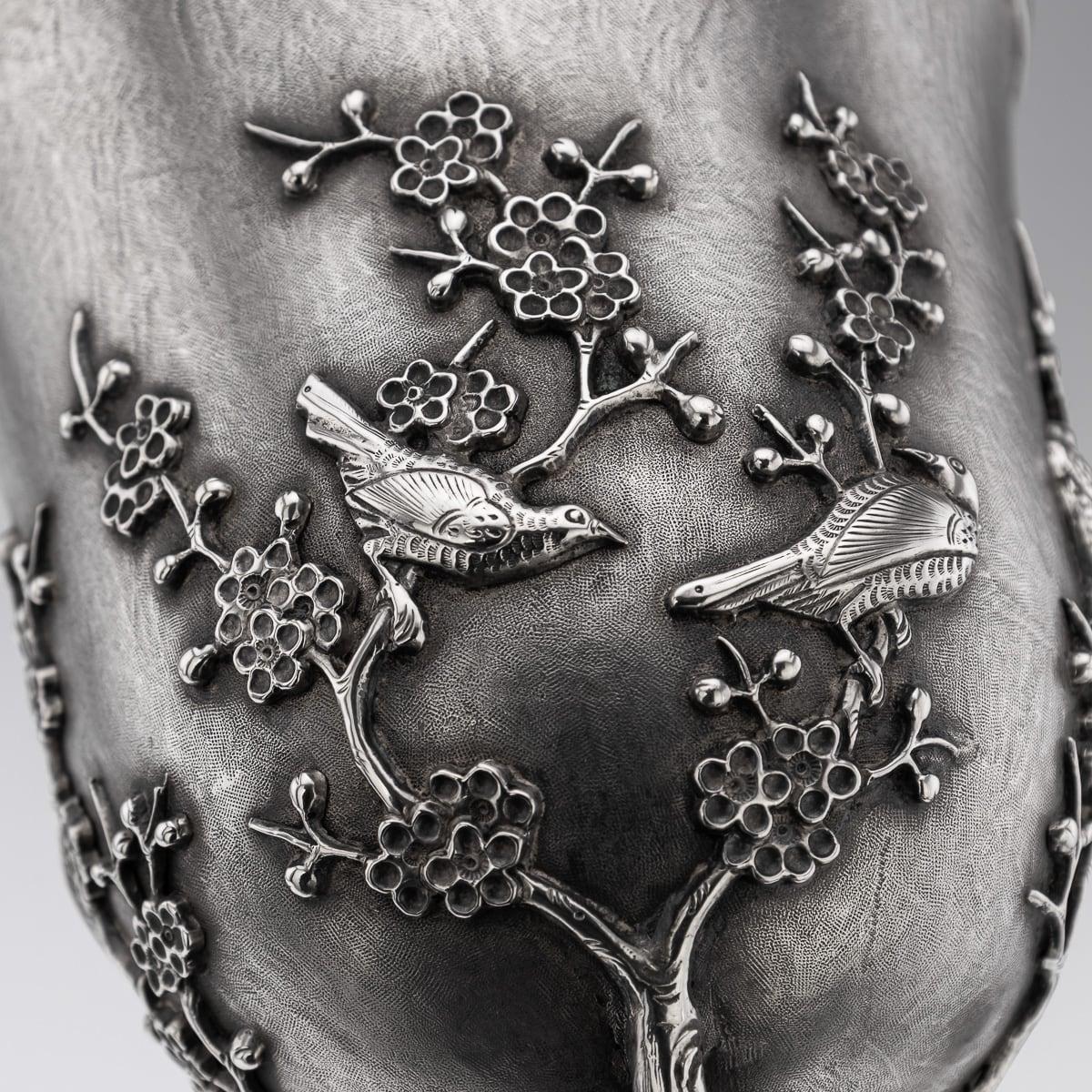 Paire de gobelets en argent massif d'exportation du XIXe siècle, A.I.C. Cumshing, c.1880 en vente 6