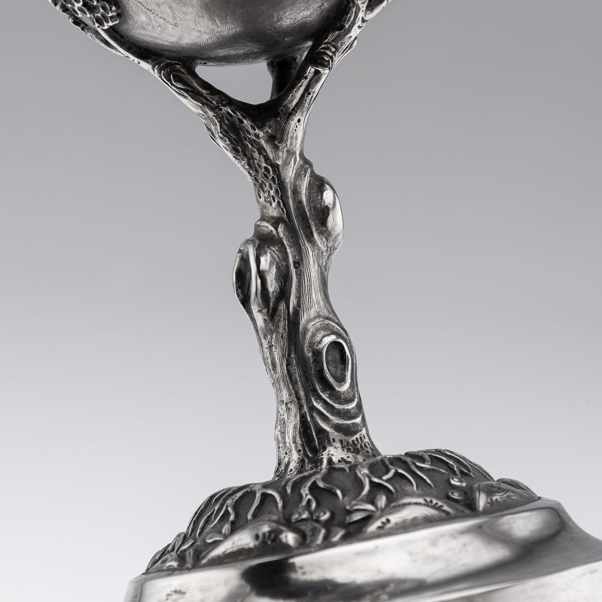 Paire de gobelets en argent massif d'exportation du XIXe siècle, A.I.C. Cumshing, c.1880 en vente 9