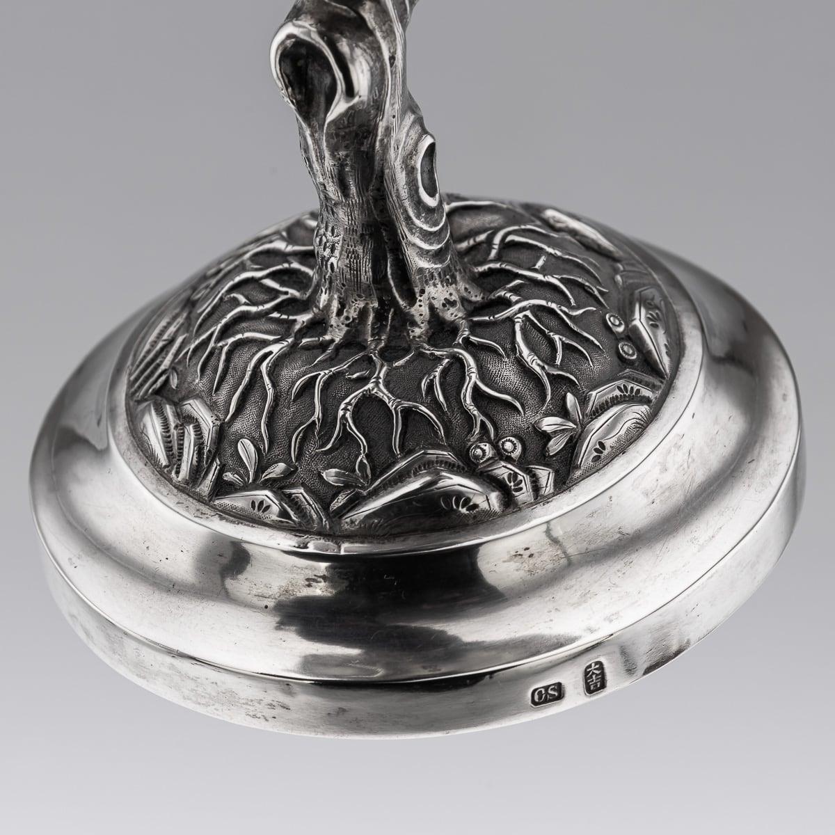 Paire de gobelets en argent massif d'exportation du XIXe siècle, A.I.C. Cumshing, c.1880 en vente 10