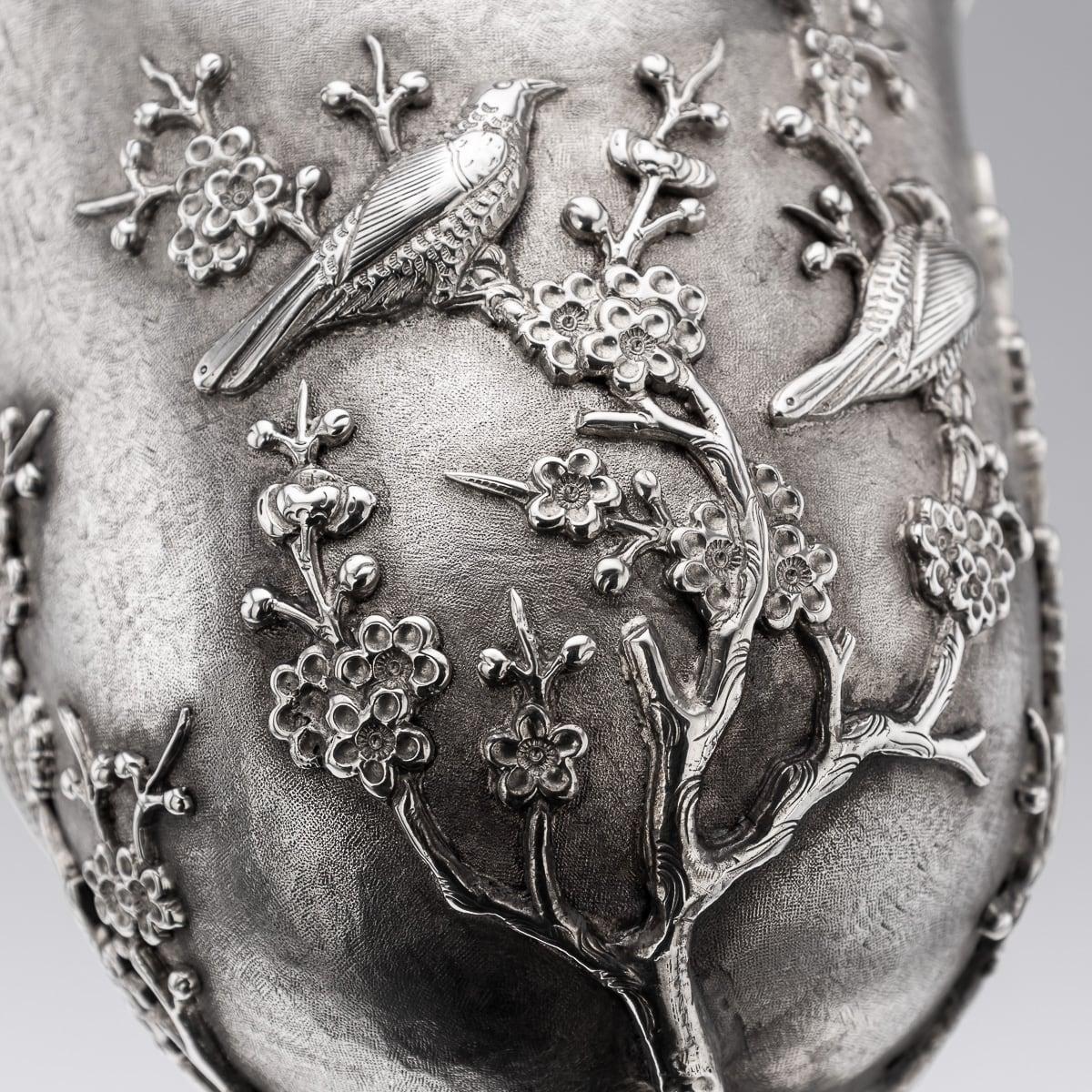 Paire de gobelets en argent massif d'exportation du XIXe siècle, A.I.C. Cumshing, c.1880 en vente 11