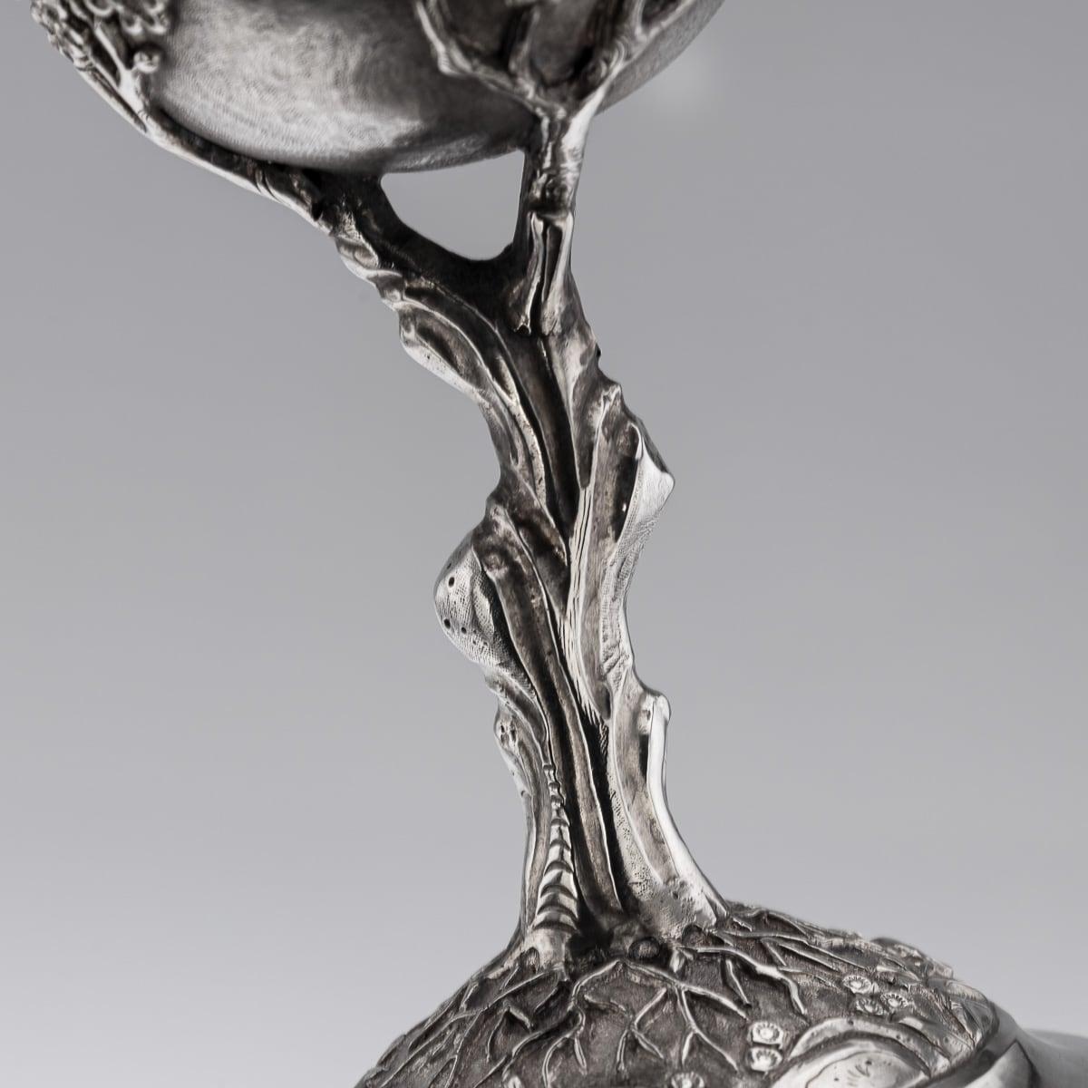 Paire de gobelets en argent massif d'exportation du XIXe siècle, A.I.C. Cumshing, c.1880 en vente 12
