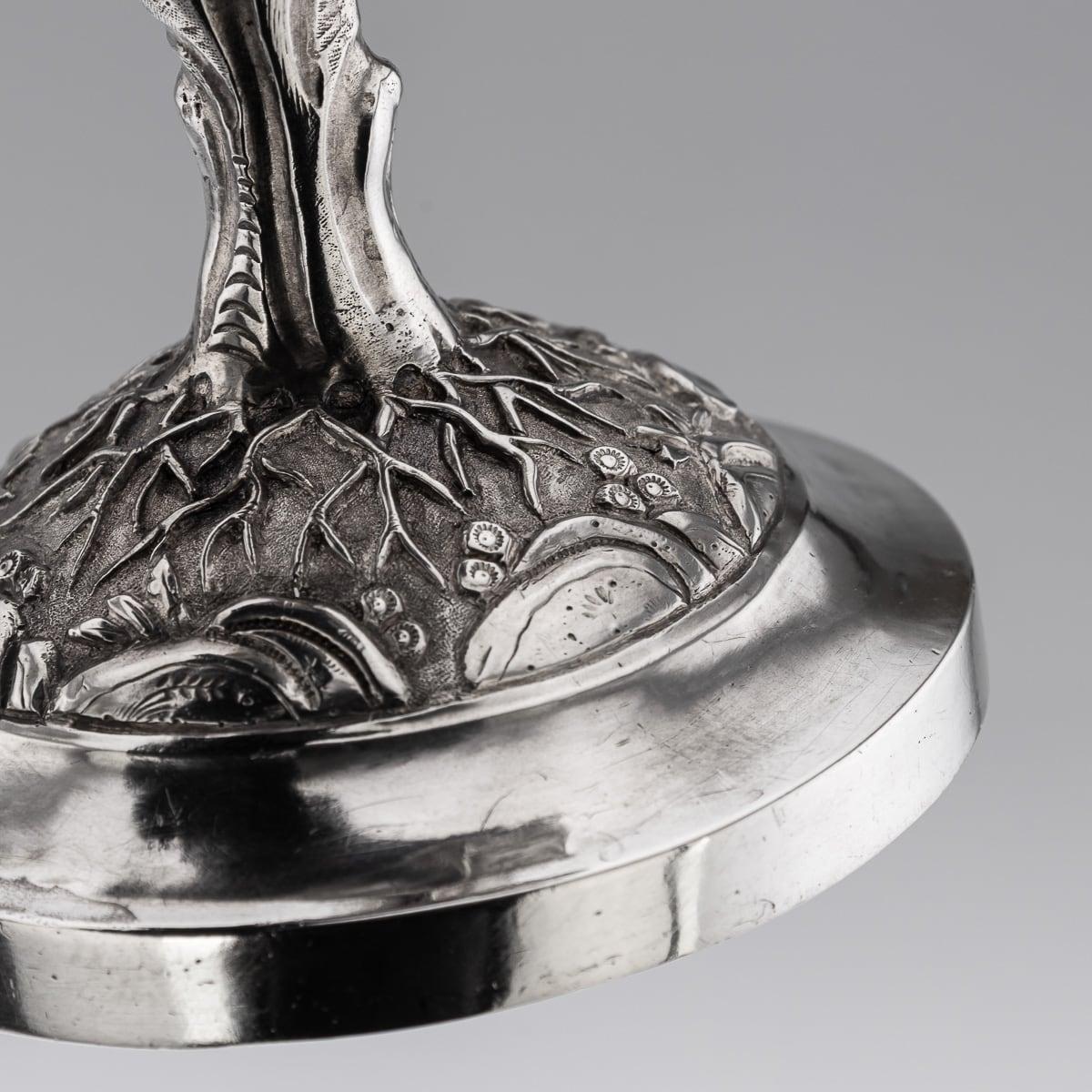 Paire de gobelets en argent massif d'exportation du XIXe siècle, A.I.C. Cumshing, c.1880 en vente 13