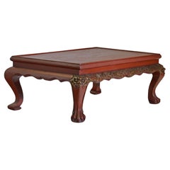Antique 19th century Chinese red lacquer low table