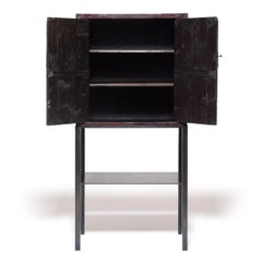 19th Century Chinese Red Lacquer Two-Door Cabinet