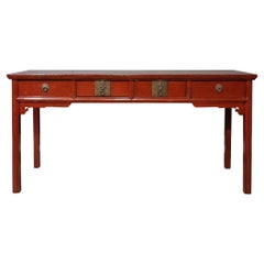 19th Century Chinese Red Lacquered Server