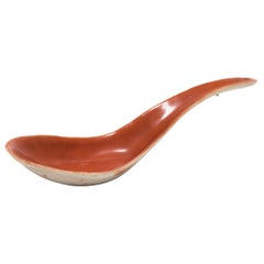 Chinese Red Soup Spoon, c. 1850